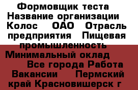 Формовщик теста › Название организации ­ Колос-3, ОАО › Отрасль предприятия ­ Пищевая промышленность › Минимальный оклад ­ 21 000 - Все города Работа » Вакансии   . Пермский край,Красновишерск г.